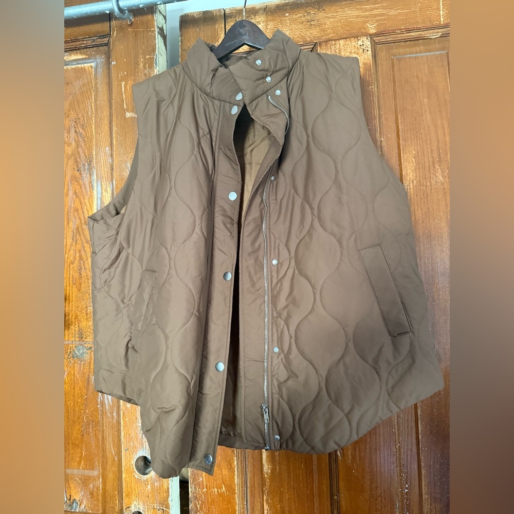 Brown Quilted Vest